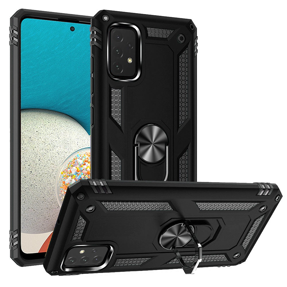 For Samsung Galaxy A53 5G Hybrid Durable Dual Layer with 360 Degree Rotatable Ring Stand Holder Kickstand Fit Magnetic Car Mount Phone Case Cover
