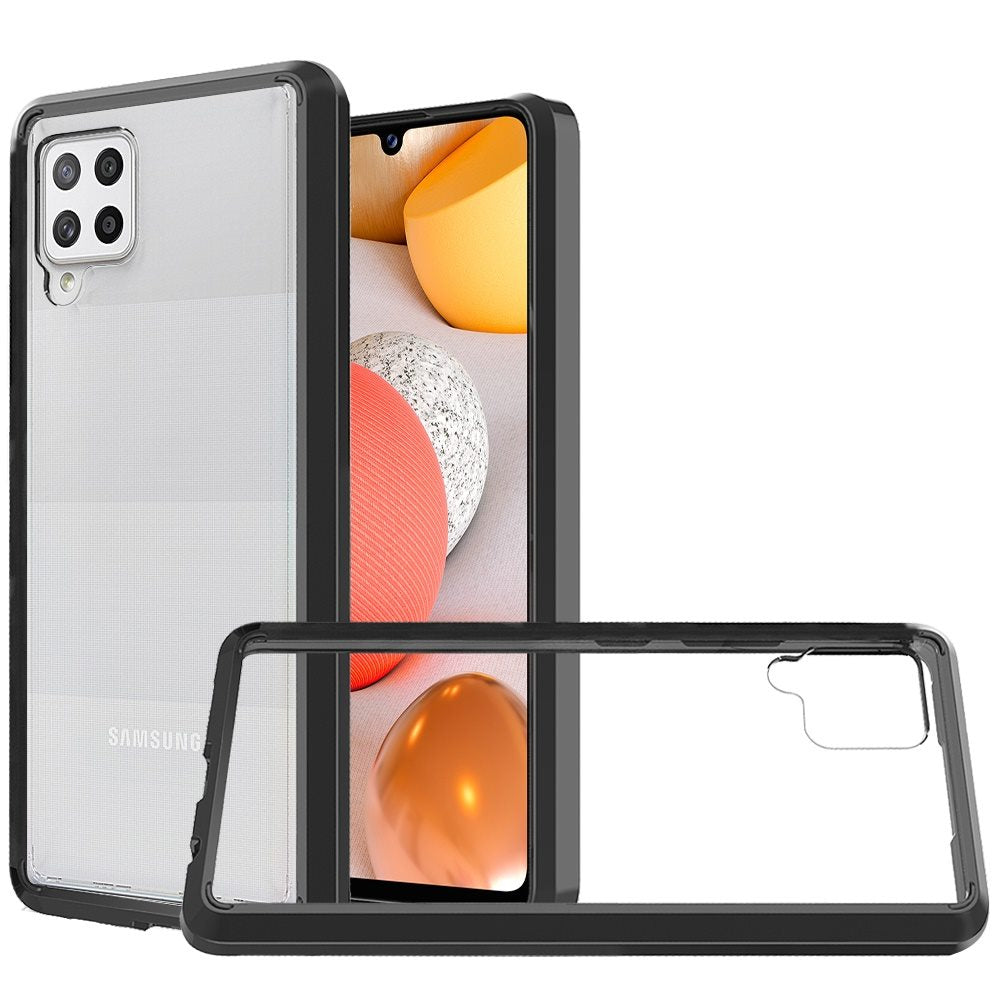 For Samsung Galaxy A33 5G Hybrid Slim Crystal Clear Transparent Shock-Absorption Bumper with TPU + Hard PC Back Frame Phone Case Cover