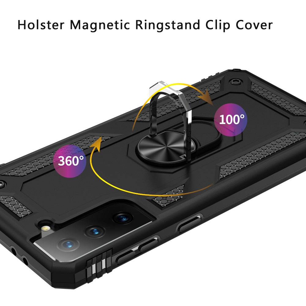 Samsung Galaxy S22 /Plus Ultra Belt Clip Holster Ring Stand Holder, Military Grade Fit for Magnetic Car Mount Shockproof Hybrid Rugged Phone Case Cover