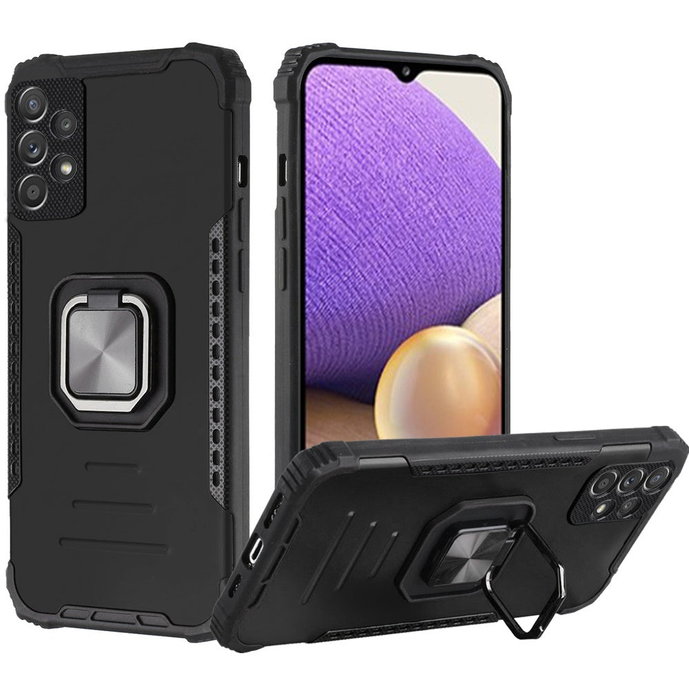 For Samsung Galaxy A32 5G Hybrid with Stand Magnetic Ring Kickstand Bumper Shockproof Armor Heavy Duty Military Grade Hard Phone Case Cover