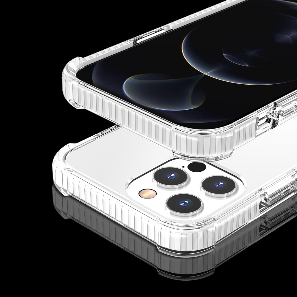 For Apple iPhone SE 3 (2022) SE/8/7 Slim Hybrid Transparent Rubber Gummy Gel Hard PC Silicone TPU Color Bumper Frame Clear / White Phone Case Cover