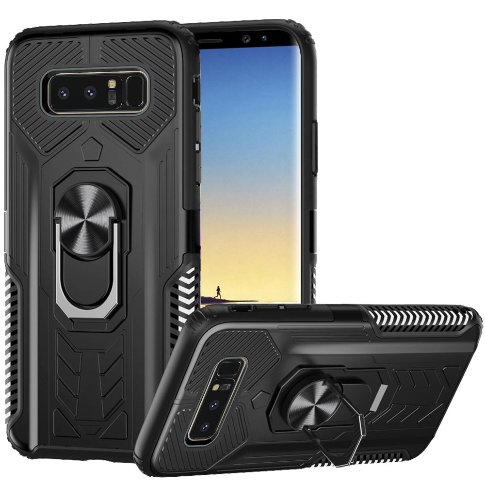 For Apple iPhone 11 (6.1") Military Grade Hybrid Heavy Duty 2 in 1 Protective Hard PC and Silicone with Ring Stand Holder Phone Case Cover
