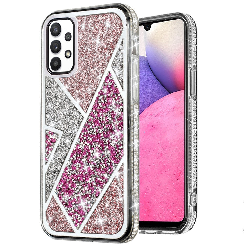 For Samsung Galaxy A33 5G Glitter Bling Diamond Rhinestone Sparkly Bumper Fashion Shiny Cute Fancy Cases Hybrid Rugged Phone Case Cover