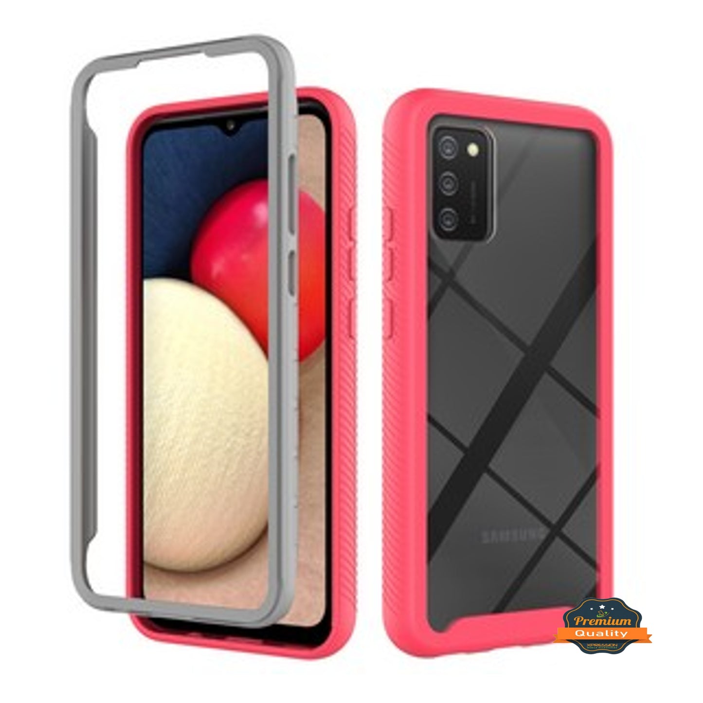 For Samsung Galaxy A23 5G Full Body Armor Slim Hybrid Double Layer Hard PC + TPU Transparent Back Rugged Shockproof Clear / Blue Phone Case Cover