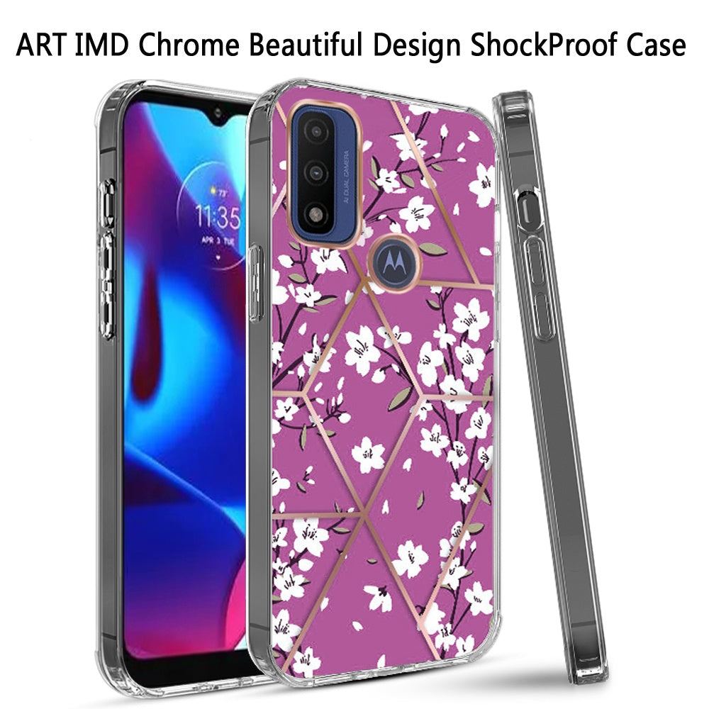 For Motorola Moto G Power 2022 Fashion Art Floral IMD Design Beautiful Flower Pattern Hybrid Hard PC TPU Slim Hard Back Phone Case Cover