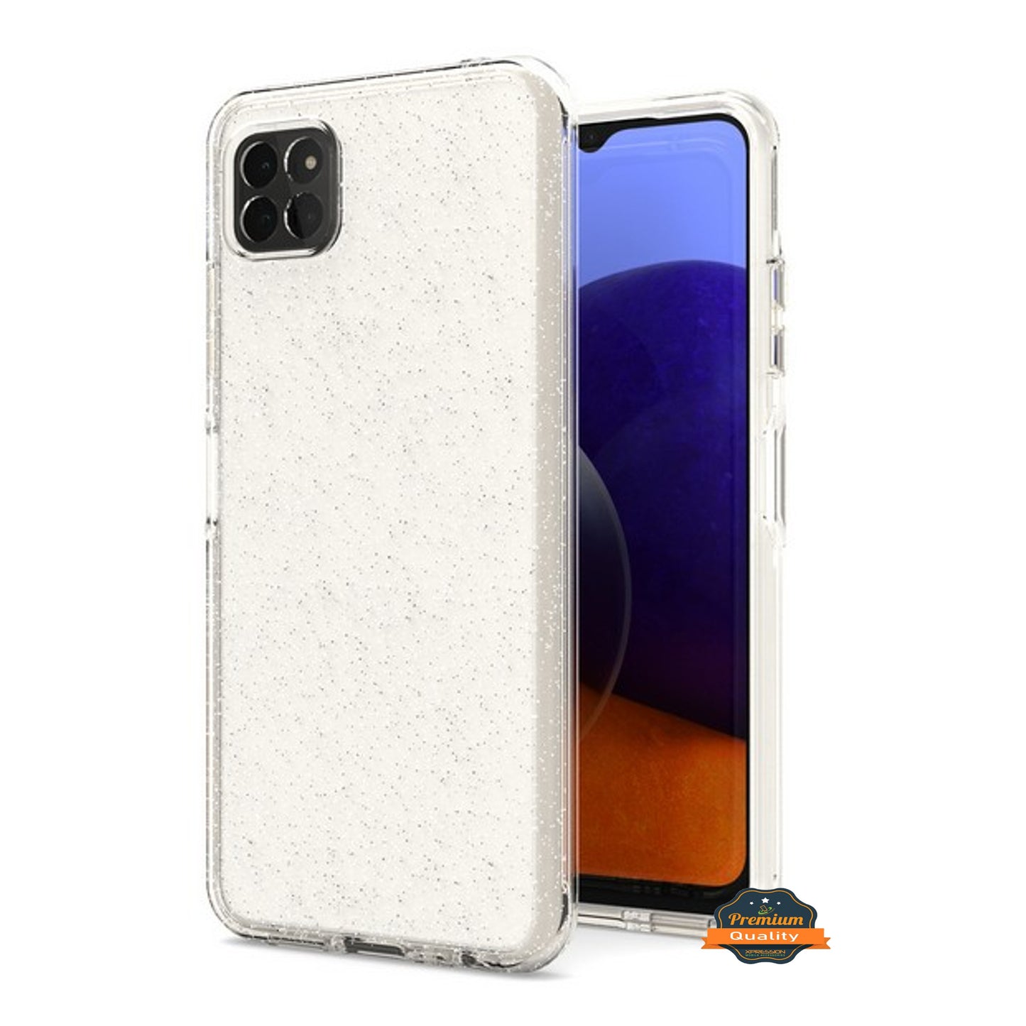 For Samsung Galaxy A22 5G Glitter Sparkle Bling Shiny Thin Ultra Slim Hybrid Shockproof Rubber Silicone Soft TPU Gel Protective Phone Case Cover