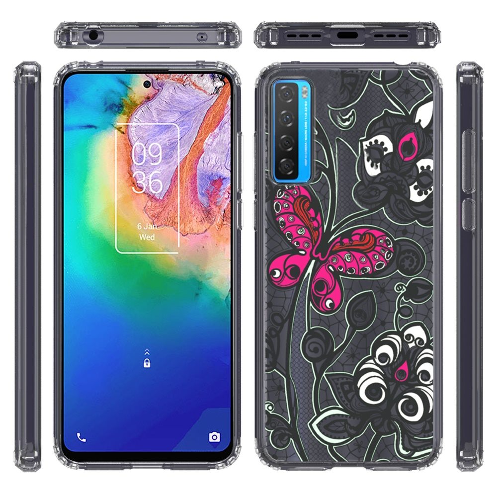 For Samsung Galaxy A71 5G Fashion Pattern Design Ultra Thin Clear Hybrid Rubber Gummy TPU Grip + Hard PC Back Shockproof Phone Case Cover