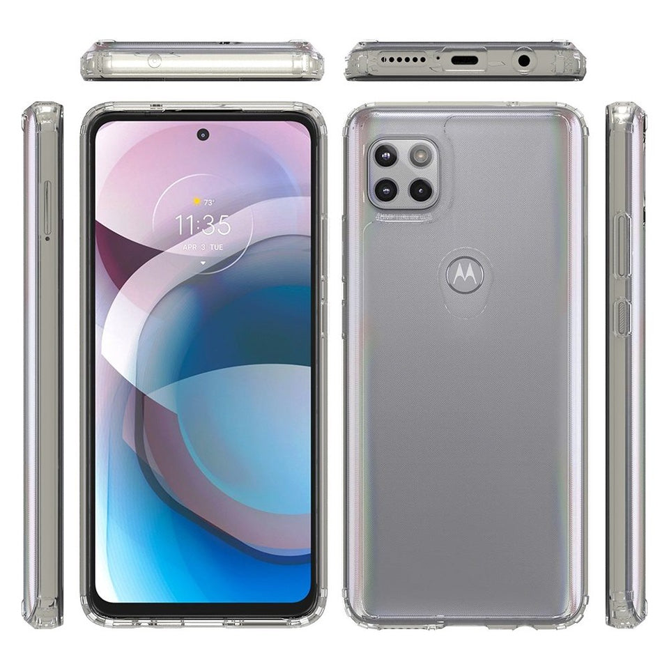 For Samsung Galaxy A23 5G Hybrid Crystal Clear Transparent Shock-Absorption Bumper with TPU + Hard PC Back Frame Phone Case Cover