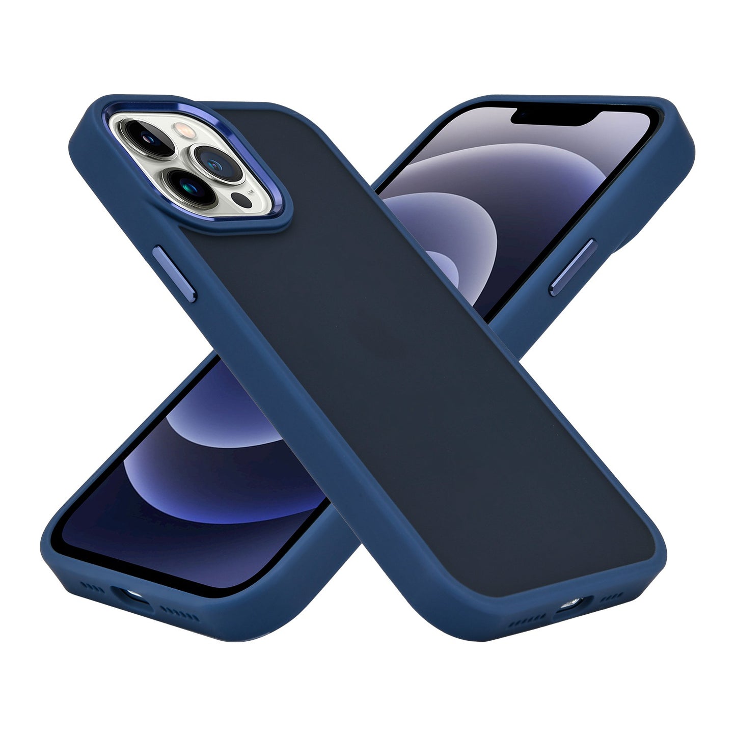 For Apple iPhone 11 (6.1") Slim Fit Hybrid Frosted Polished Oil Thick Acrylic Hard PC TPU Frame Phone Case Cover