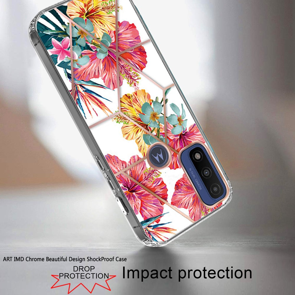 For Motorola Moto G Power 2022 Fashion Art Floral IMD Design Beautiful Flower Pattern Hybrid Hard PC TPU Slim Hard Back Phone Case Cover