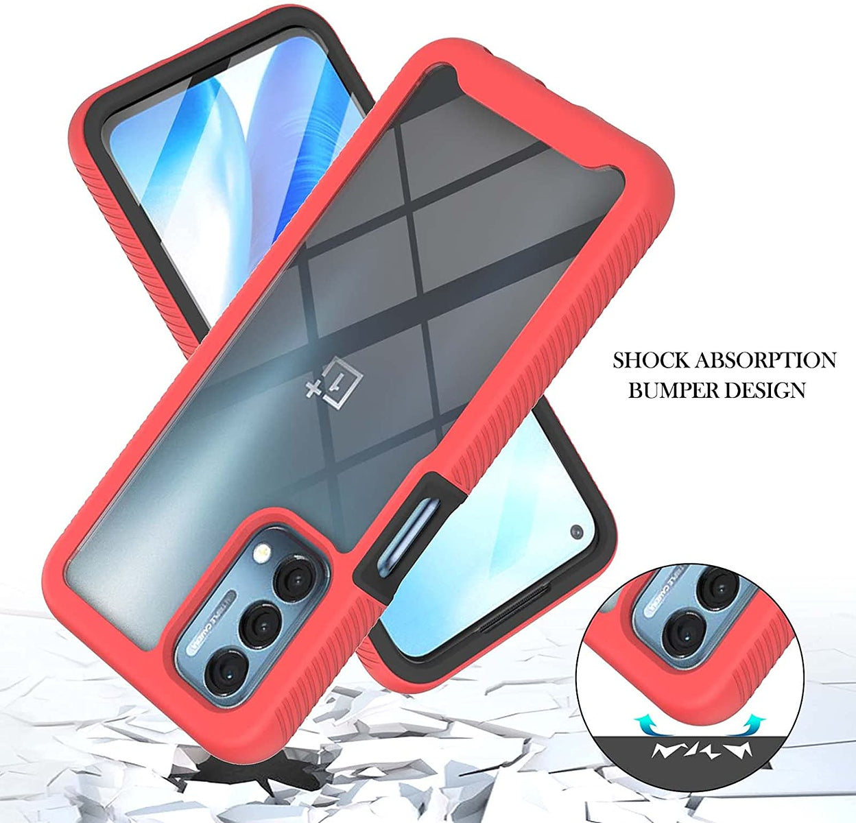For Samsung Galaxy A23 5G Full Body Armor Slim Hybrid Double Layer Hard PC + TPU Transparent Back Rugged Shockproof Clear / Pink Phone Case Cover