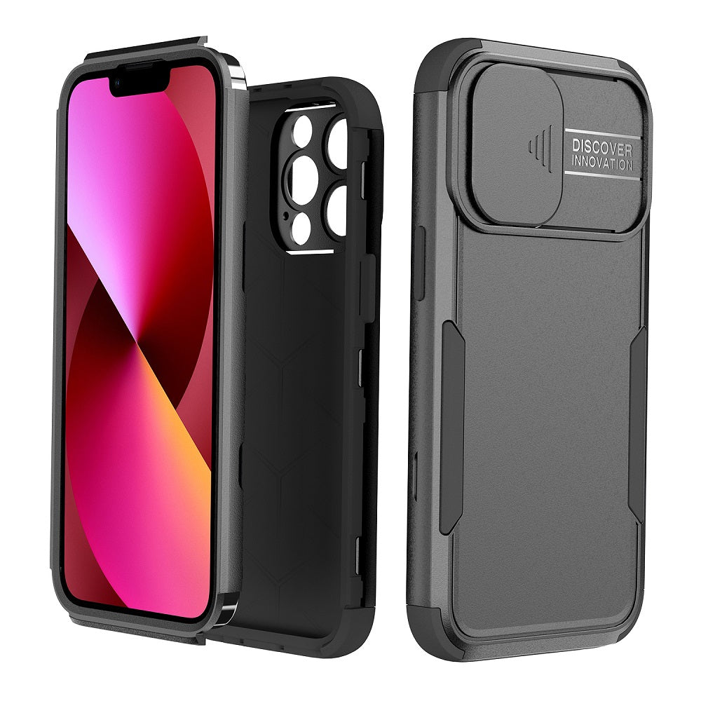 For Apple iPhone 13 Pro Max Heavy Duty 3in1 Rugged Hybrid Hard PC Rubber Bumper Impact with Camera Protection Phone Case Cover