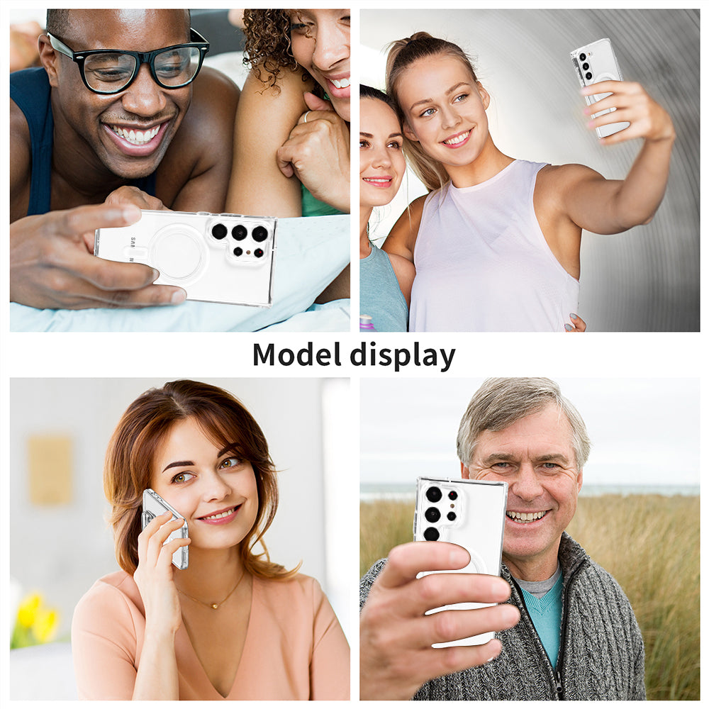 For Samsung Galaxy S23 /Plus /Ultra Crystal Clear Hybrid Impact Protection Case with Magsafe Compatibility Phone Case Cover