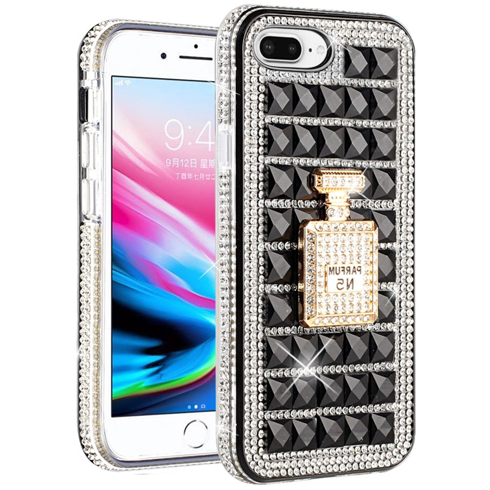 For Apple iPhone 8 Plus/7 Plus/6 Plus/6s Plus Fashion Luxury 3D Bling Diamonds Rhinestone Jeweled Ornament Shiny Crystal Phone Case Cover