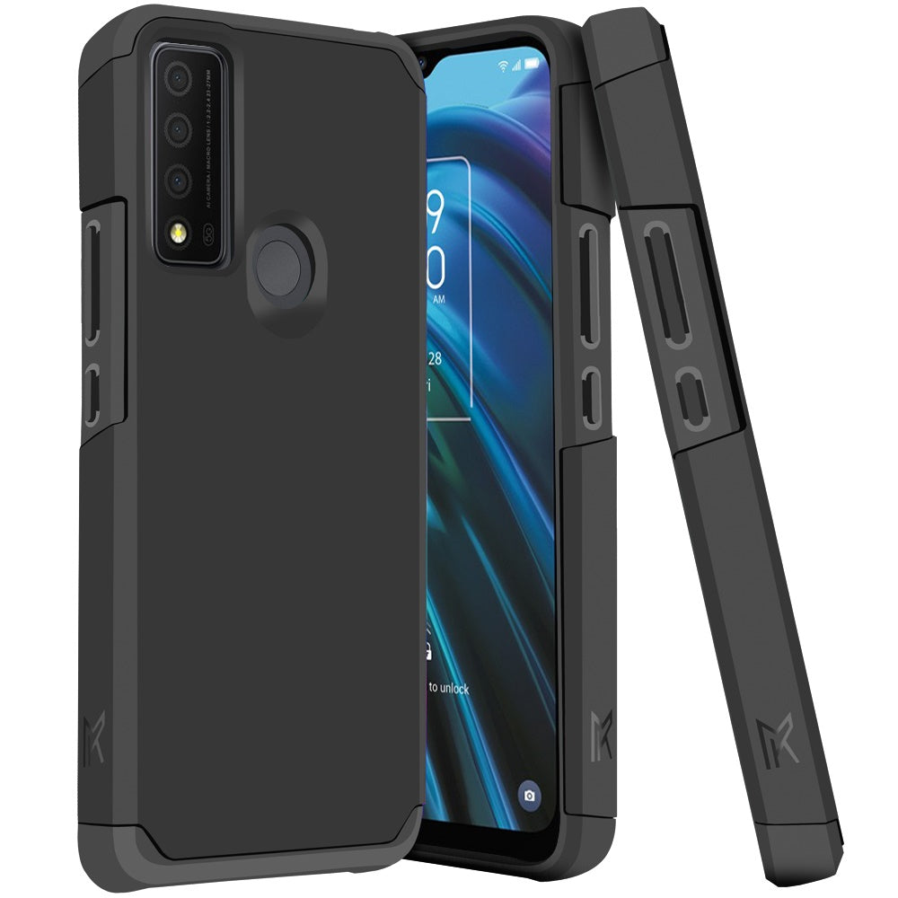 For TCL 30 XE 5G Ultra Slim Corner Protection Shock Absorption Tuff Hybrid Dual Layer Hard PC and TPU Rubber Armor Defender Phone Case Cover