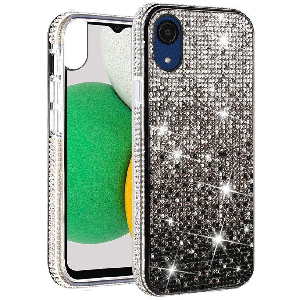 For Samsung A03 Core Glitter Bling Ultra Thin TPU Sparkle Diamond Rhinestone Shiny Hybrid Full Cover Crystal Stones Back Phone Case Cover