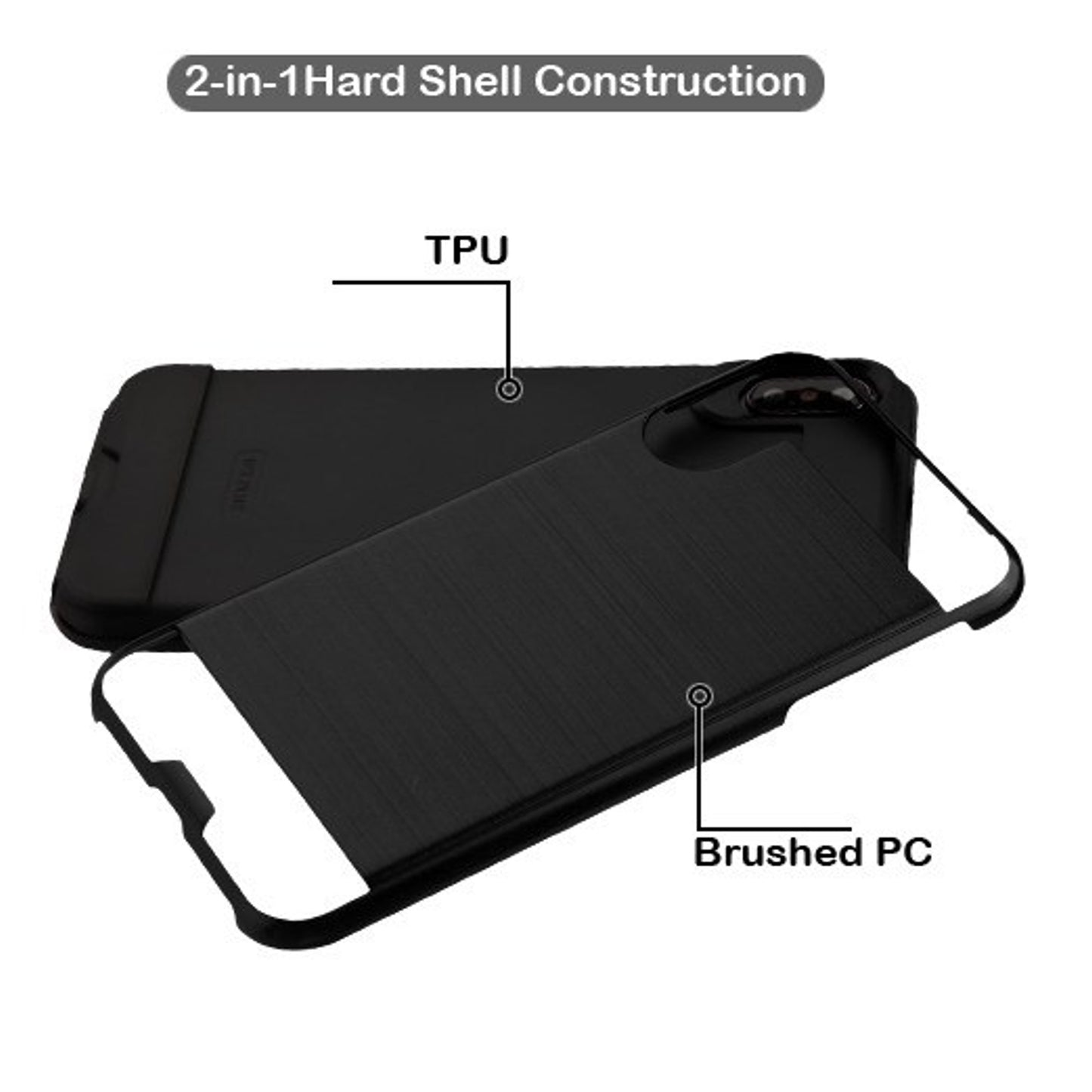 For Samsung Galaxy A54 5G Hybrid Brushed Metal Texture Rugged Slim Shockproof Dual Layers 2-Piece Hard PC + Soft TPU Phone Case Cover