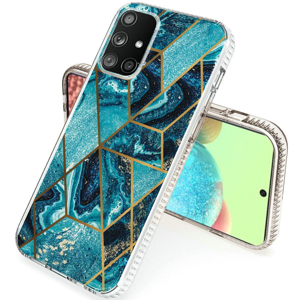 For Samsung Galaxy A71 5G Hybrid Design Graphic Fashion Colorful Sparkle Pattern Silicone Skin TPU Hard PC Armor Ultra Slim Phone Case Cover