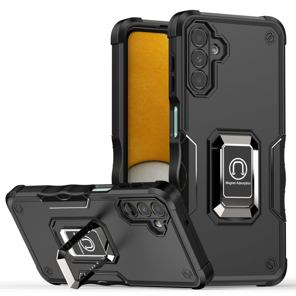 For Samsung Galaxy A13 5G Hybrid Hard PC Soft TPU Bumper with Magnetic Ring Stand Holder Military-Grade Drop Protection Phone Case Cover