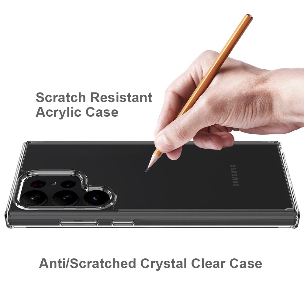 For Samsung Galaxy S23 /Plus /Ultra Hybrid Transparent Clear Acrylic Back Hard PC & TPU Protective Bumper Extra Shock-Absorb Phone Case Cover