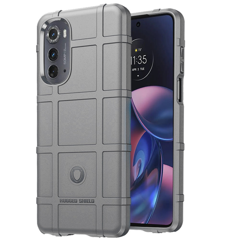 For Motorola Moto Edge (2022) Rugged Shield Hybrid TPU Thick Solid Rough Armor Tactical Matte Grip Silicone Texture Phone Case Cover