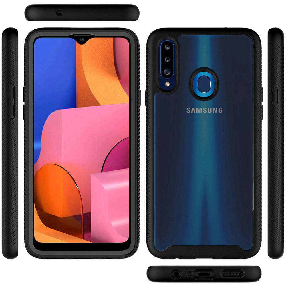 For Samsung Galaxy A02s Clear Dual Layer Rugged Bumper Frame Heavy Duty Hybrid Shockproof Rubber TPU Full Body Defender Phone Case Cover
