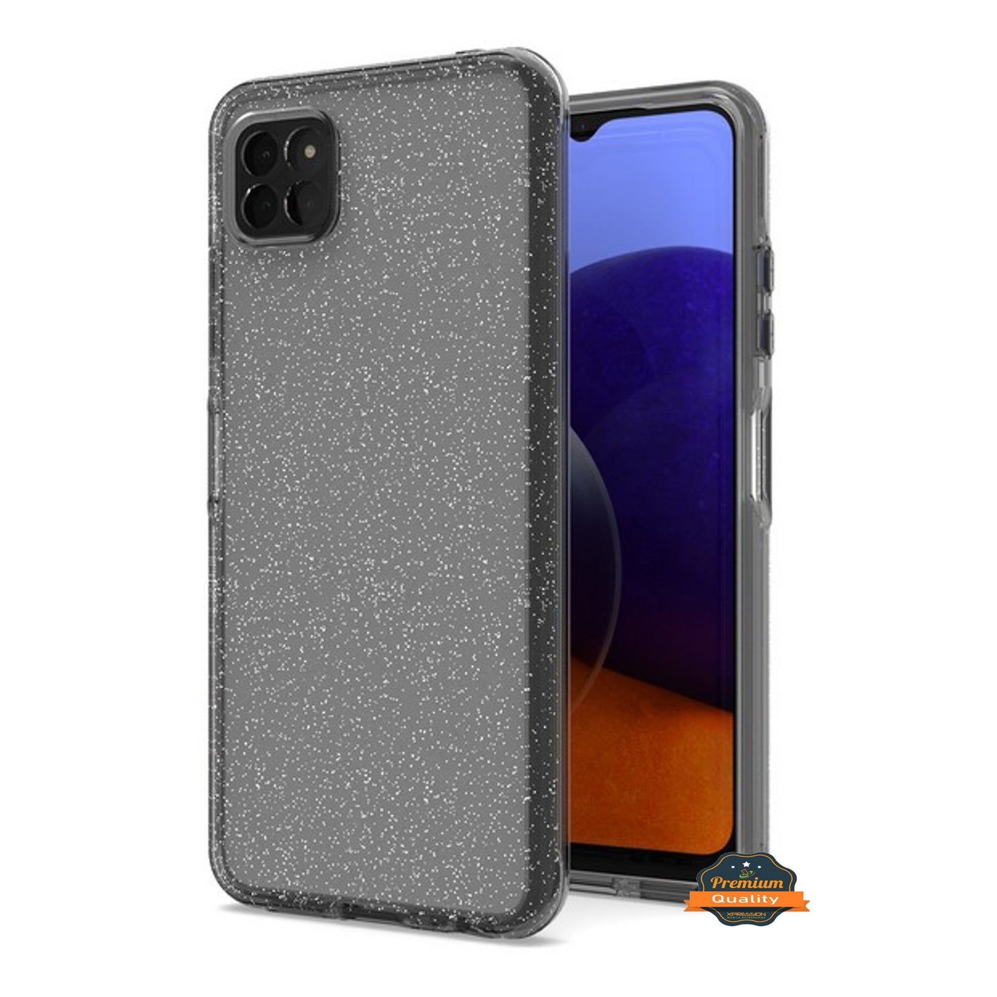 For Samsung Galaxy A22 5G Glitter Sparkle Bling Shiny Thin Ultra Slim Hybrid Shockproof Rubber Silicone Soft TPU Gel Protective Phone Case Cover