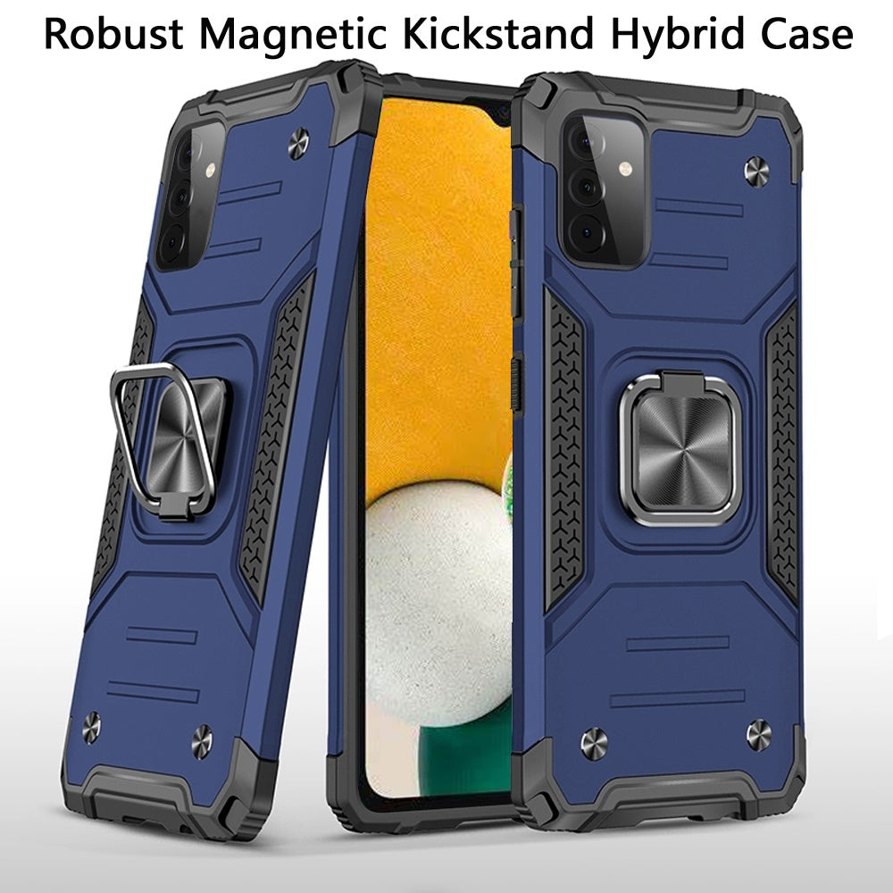 For Samsung Galaxy A13 5G Armor Hybrid with Ring Holder Kickstand Shockproof Heavy-Duty Durable Rugged Dual Layer Hard PC + TPU Phone Case Cover