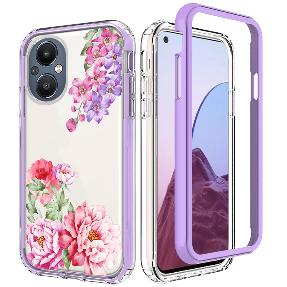 For OnePlus Nord N20 5G Beautiful Design 3 in 1 Hybrid Triple Layer Armor Hard Plastic PC Rubber TPU Shockproof Frame Phone Case Cover