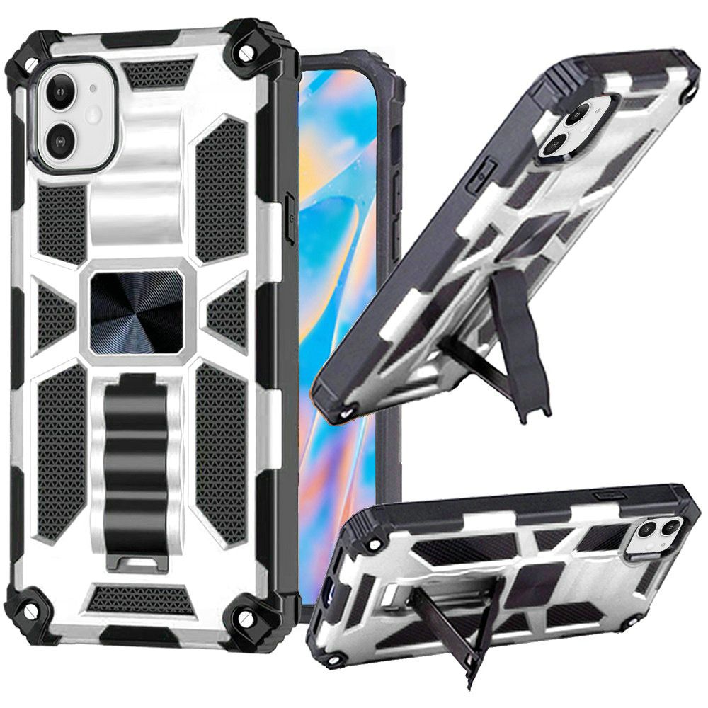 For Apple iPhone 14 Plus (6.7") Heavy Duty Stand Hybrid Shockproof Rugged with Built-in Kickstand Fit Magnetic Car Mount Phone Case Cover