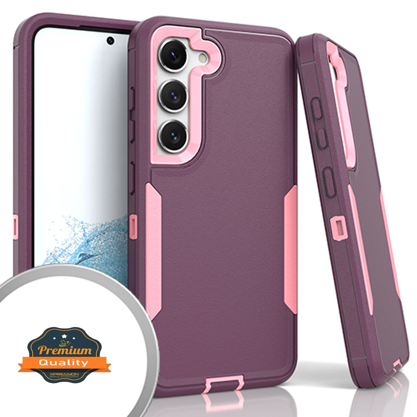 For Samsung Galaxy A54 5G Slim Hybrid Shockproof Silicone Rubber TPU + Hard PC Heavy Duty Three Layer Body Protection Phone Case Cover