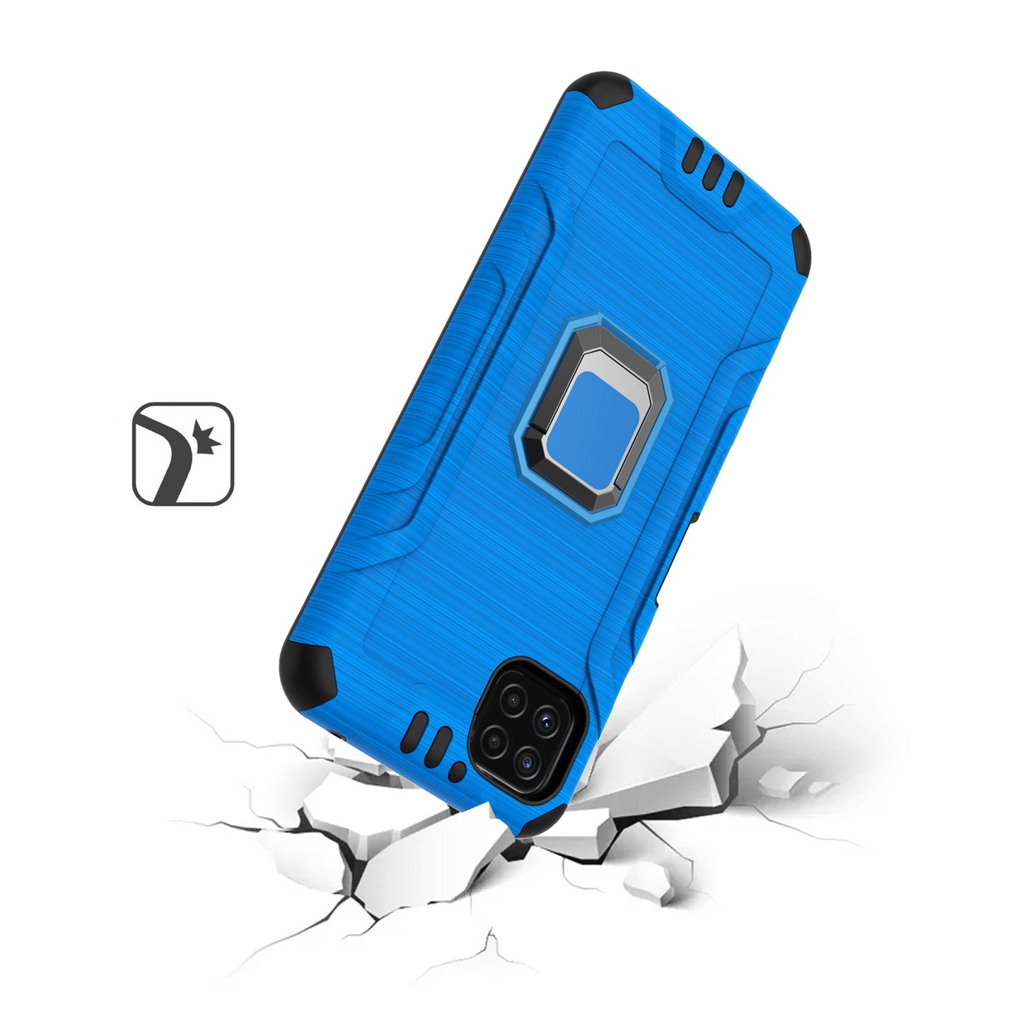 For Samsung Galaxy A22 5G Hybrid Ring Holder Kickstand Shockproof Magnetic Design Rugged Bumper Armor Drop Protective Phone Case Cover