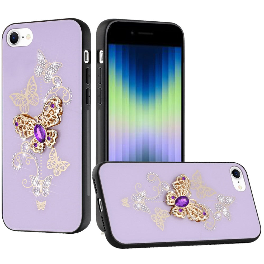 For Apple iPhone 11 (6.1")3D Diamond Bling Sparkly Glitter Ornaments Engraving Hybrid Armor Metal Fashion Phone Case Cover