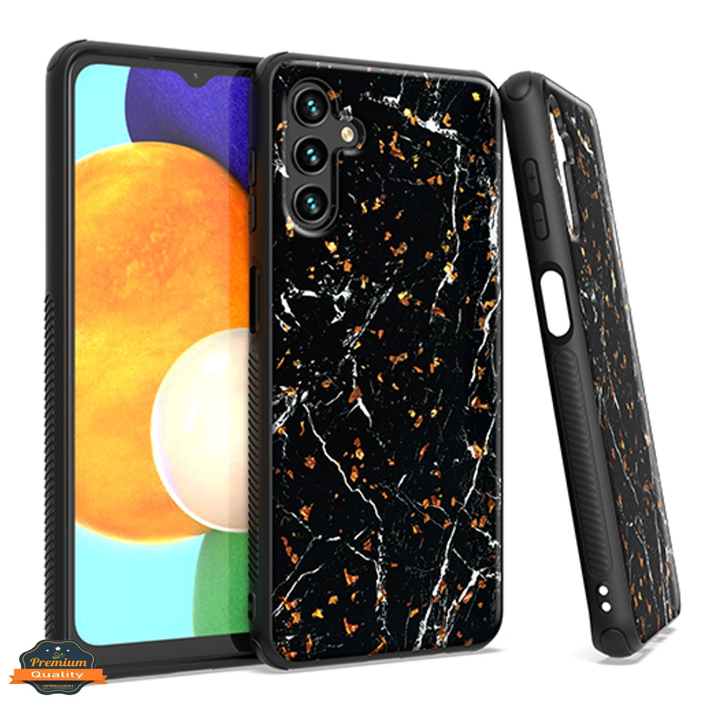 For Samsung Galaxy A13 5G Marble Fashion Stone Stylish Flake Glitter Bling Hybrid Slim Glossy TPU Rubber Hard Protection Phone Case Cover