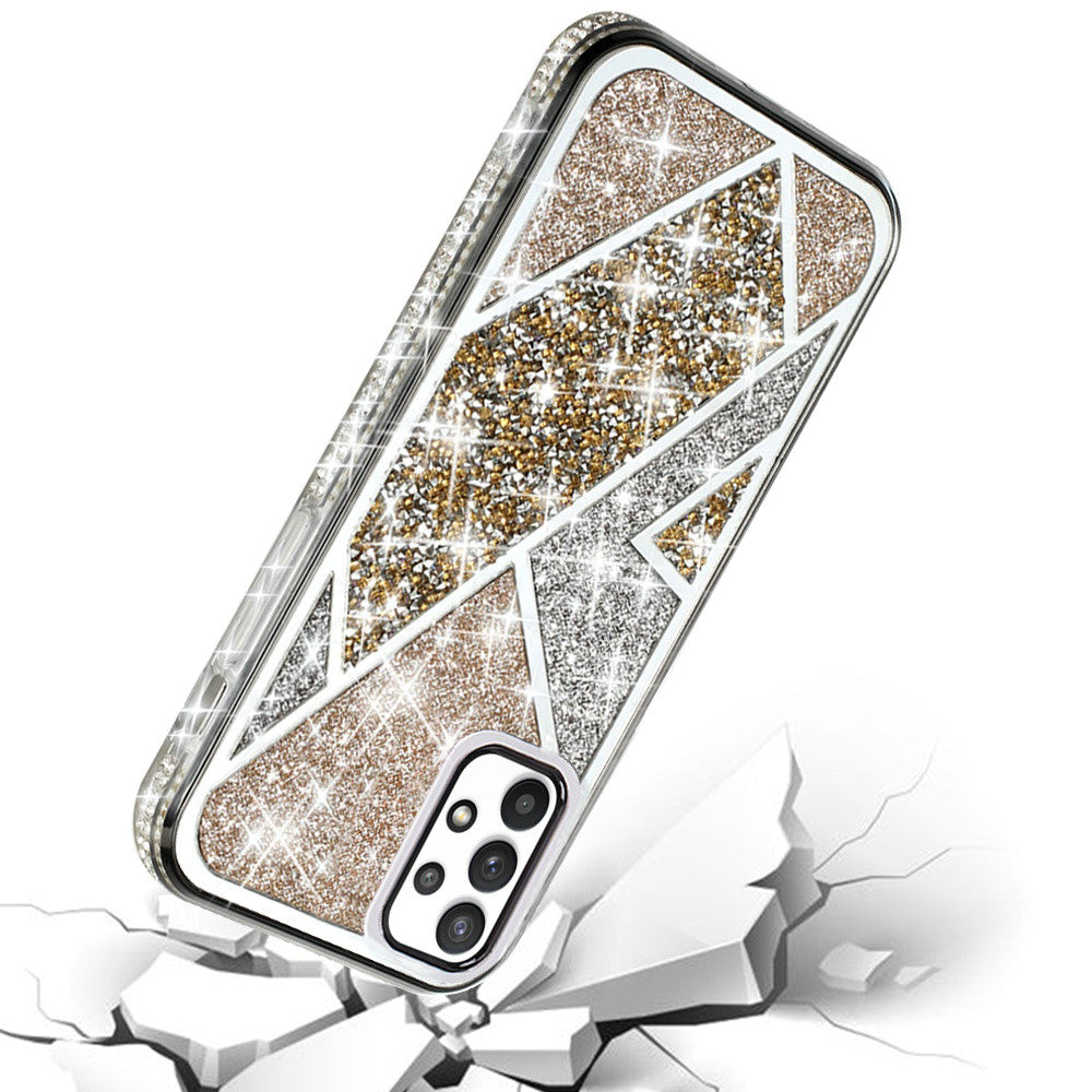 For Samsung Galaxy A33 5G Glitter Bling Diamond Rhinestone Sparkly Bumper Fashion Shiny Cute Fancy Cases Hybrid Rugged Phone Case Cover