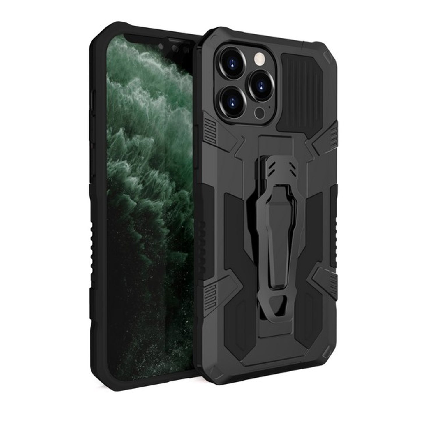 For Samsung Galaxy A03S Hybrid Heavy Duty Protection Shockproof Defender with Belt Clip and Kickstand Dual Layer Shell Phone Case Cover