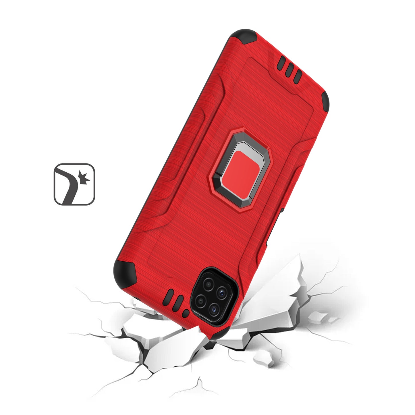 For Samsung Galaxy A22 5G Hybrid Ring Holder Kickstand Shockproof Magnetic Design Rugged Bumper Armor Drop Protective Phone Case Cover