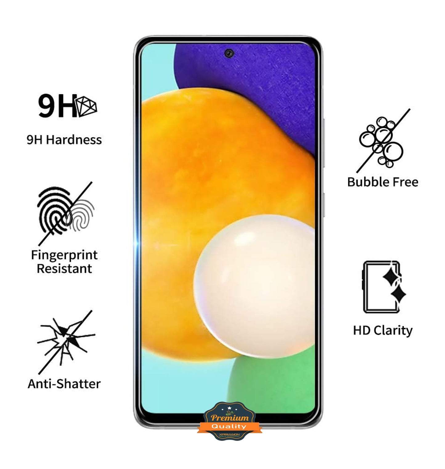 For Samsung Galaxy A12 5G LCD Clear Screen Protector Temper Glass 2.5D Edge, Anti-Fingerprint, Easy Installation 9H Transparent HD Clear Screen Protective Guard Clear Phone Case Cover