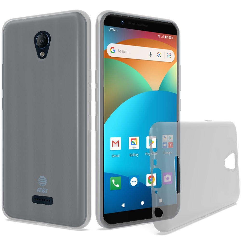 For AT&T Fusion Z, Motivate Hybrid Rubber Soft Silicone Gummy TPU Gel Candy Skin Flexible Skinny Slim Thin Protector Phone Case Cover