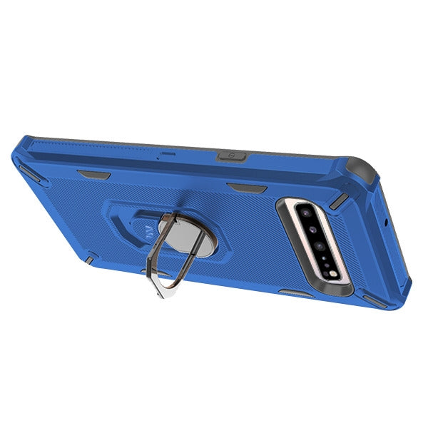 For Samsung Galaxy S10 5G (6.7") Slim Rugged Shockproof Hybrid with Ring Stand Holder Blue Phone Case Cover