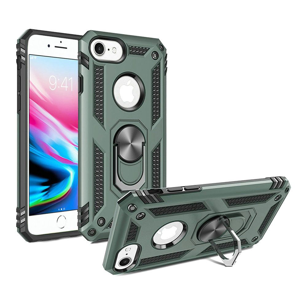 For Apple iPhone SE 3 (2022) SE/8/7 Hybrid Armor Durable Dual Layer with 360 Degree Rotatable Ring Stand Holder Kickstand Phone Case Cover