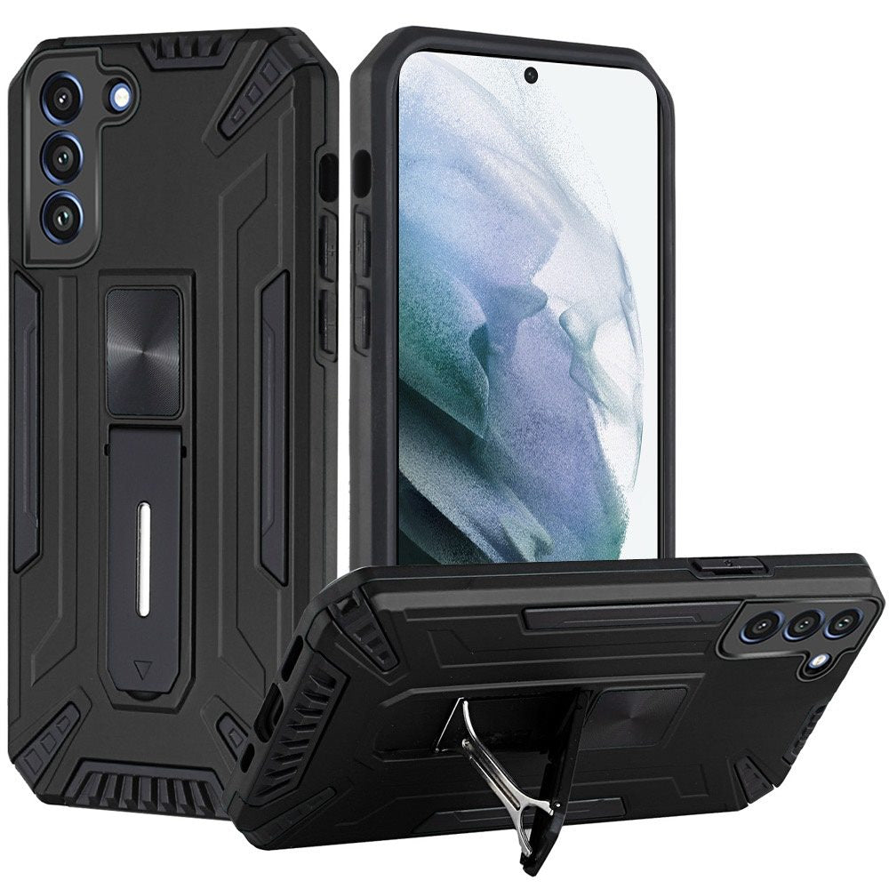 For Samsung Galaxy S21 FE /Fan Edition Hybrid Military Grade Tough Magnetic Rugged with Built-in Hidden Kickstand Shockproof Hard Phone Case Cover