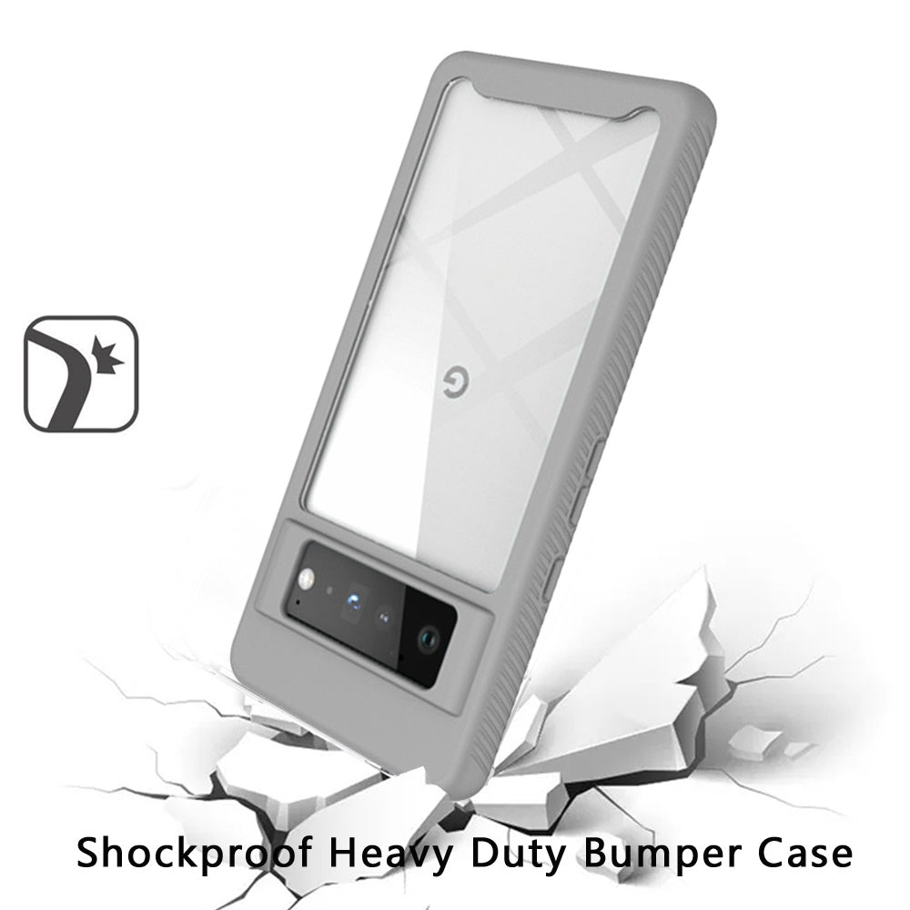For Google Pixel 6 Clear Dual Layer Tuff Rugged Bumper Frame Heavy Duty Hybrid Shockproof Rubber TPU Full Body Defender Phone Case Cover