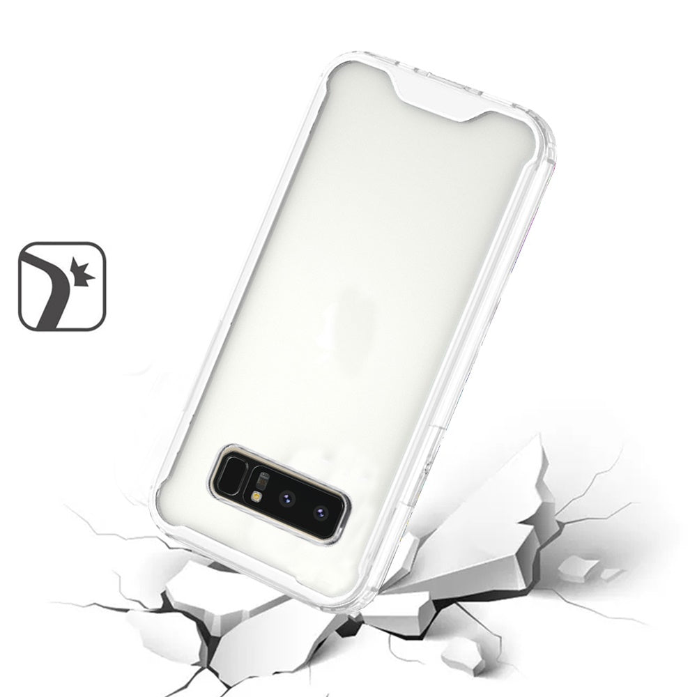 For Samsung Galaxy Note 8 Colored Shockproof Transparent Hard PC + Rubber TPU Hybrid Bumper Shell Thin Slim Protective Clear Phone Case Cover