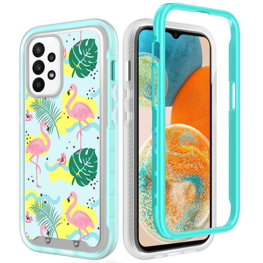 For Samsung Galaxy A23 5G Stylish Design 2in1 Hybrid Armor Hard Rubber TPU Shockproof Front Frame Bumper Phone Case Cover