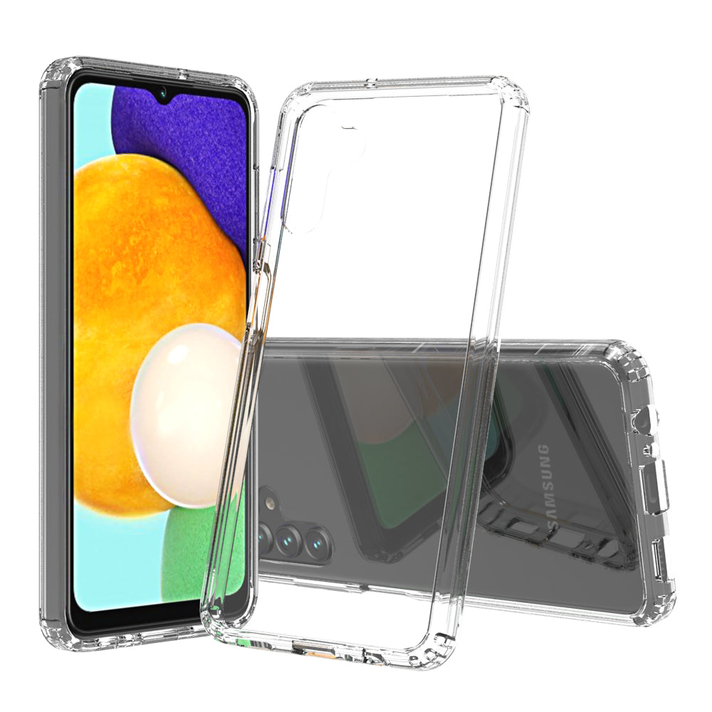 For Samsung Galaxy A13 5G Hybrid Transparent Clear Acrylic Back Hard PC & Soft TPU Full Protective Bumper Extra Shock-Absorb Phone Case Cover
