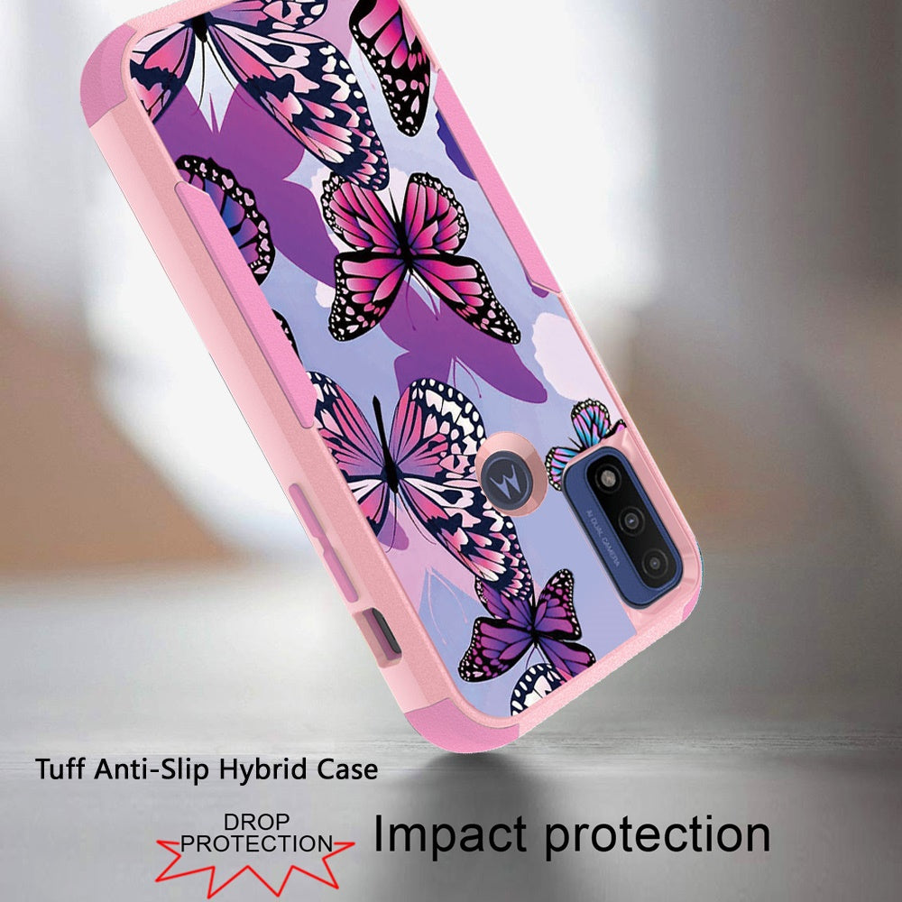 For Motorola Moto G Pure Fashion Design Three Layer Heavy Duty Hybrid Sturdy 3in1 Shockproof Hard PC Back Protective Phone Case Cover