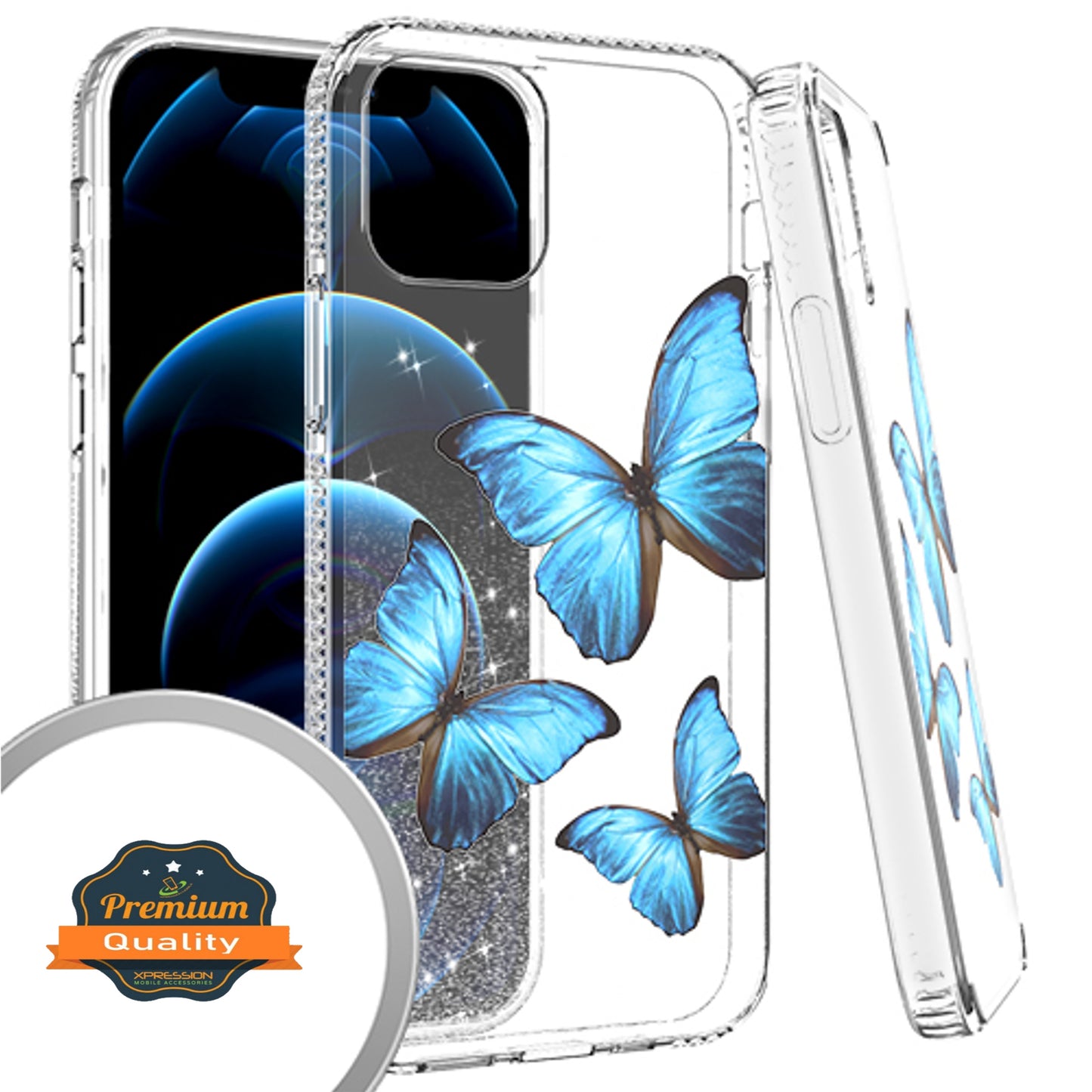 For Apple iPhone 13 /Pro Max Mini Clear Fashion IMD Pattern Design Hard Back PC Hybrid Bumper Armor TPU Soft Rubber Silicone Ultra Slim Phone Case Cover