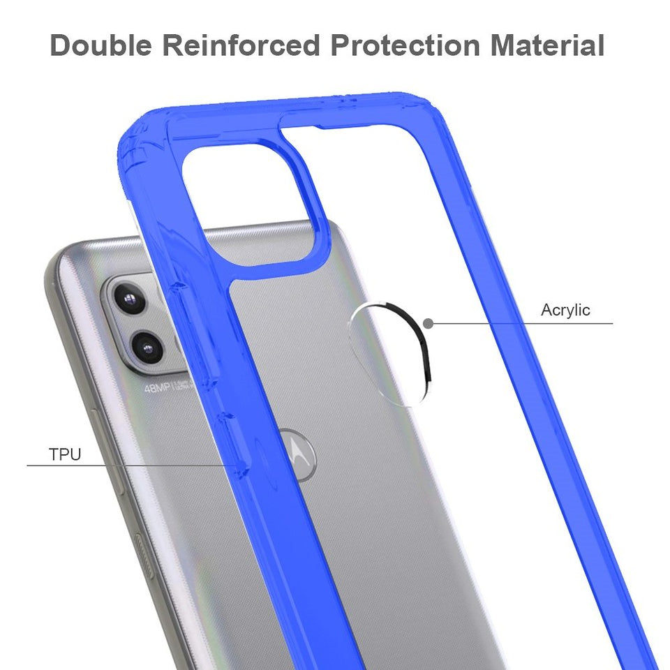 For Samsung Galaxy A33 5G Hybrid Slim Crystal Clear Transparent Shock-Absorption Bumper with TPU + Hard PC Back Frame Phone Case Cover