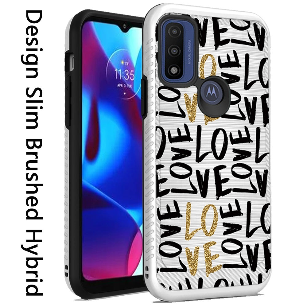 For Motorola Moto G Power 2022 Cute Design Printed Pattern Fashion Brushed Texture Shockproof Dual Layer Hybrid Slim Rubber Phone Case Cover